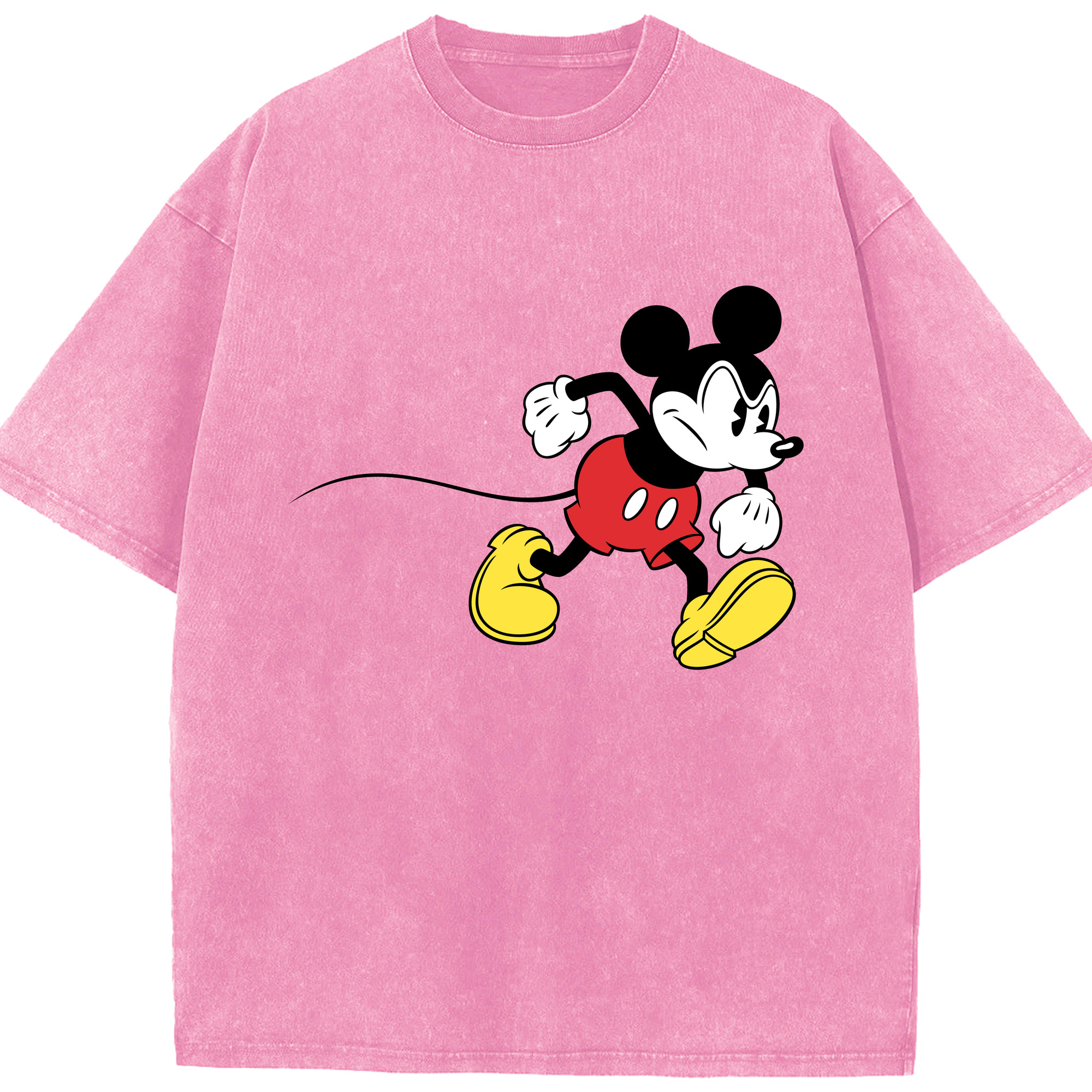 （画像用） ミッキーマウス Mickey Mouse 綿100% ヴィンテージ風 半袖Tシャツ（フロントプリント）